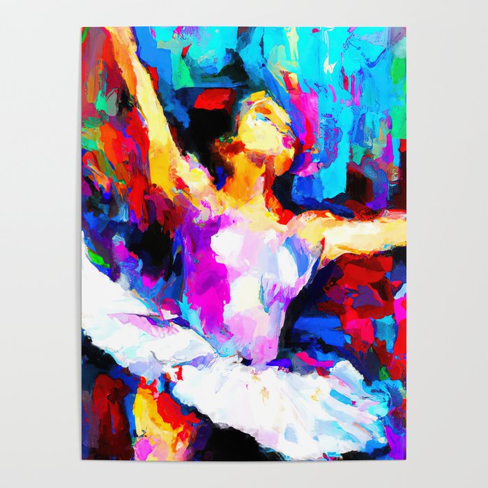 Ballerina dancing on stage Poster