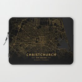 Christchurch, New Zealand - Gold Laptop Sleeve