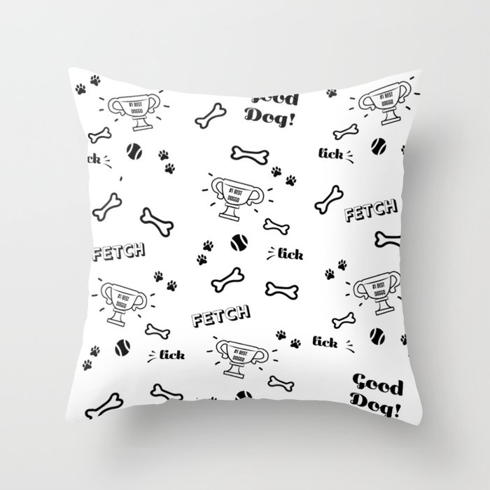 Good Dog - Dog Themed Pattern Throw Pillow