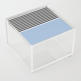 Cerulean With Black and White Stripes Acrylic Box