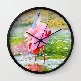 Roseate Spoonbill Wall Clock