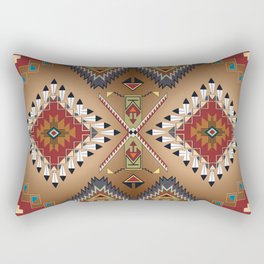 Earth and Stone Zia Eagle Feathers Shield Rectangular Pillow