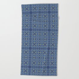 Starry night tartan pattern Beach Towel