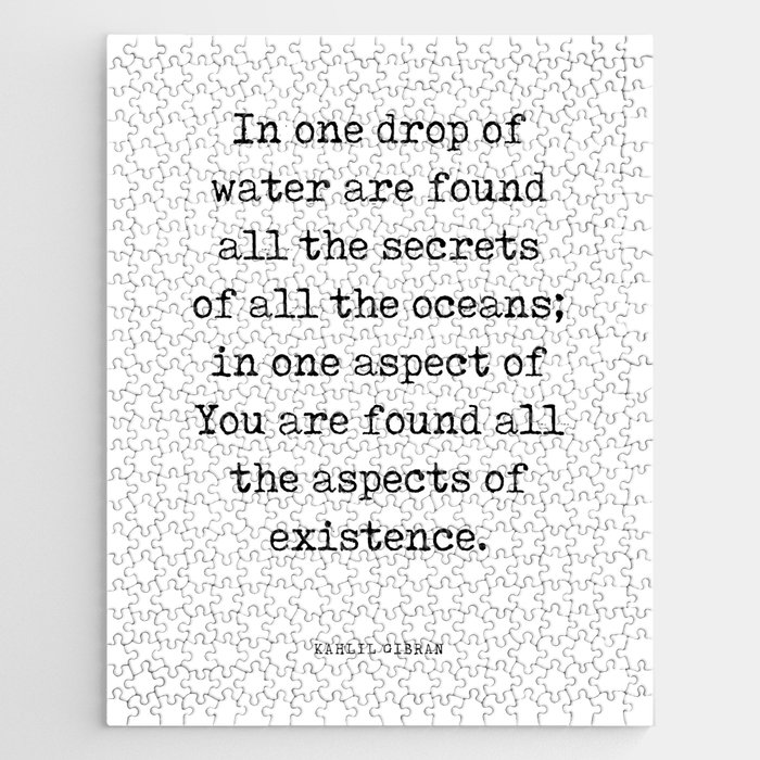 One drop of water - Kahlil Gibran Quote - Literature - Typewriter Print 1 Jigsaw Puzzle