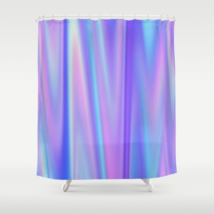 Iridescent Holographic Abstract Colorful Pattern Shower Curtain