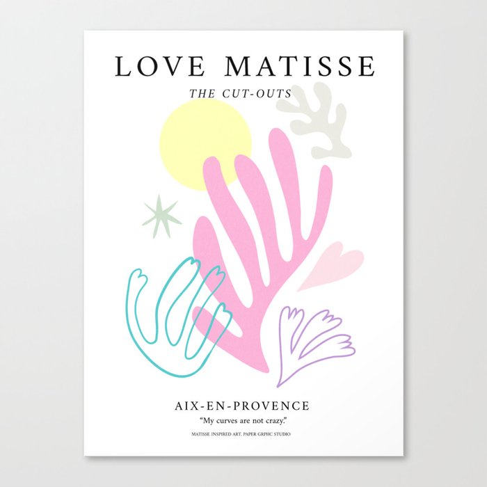 Love Matisse, Cut outs Exhibition Canvas Print