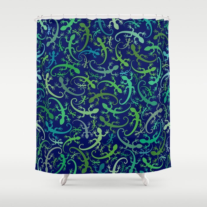 Geckos Galore Large Print. Shower Curtain