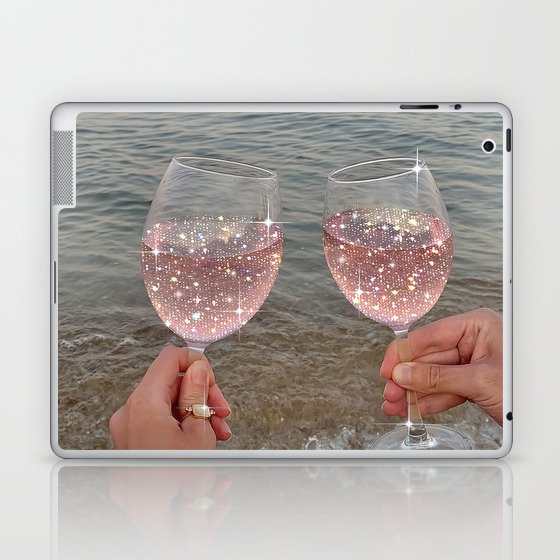 Wine Glass Glitter Sunset Drinks  Laptop & iPad Skin