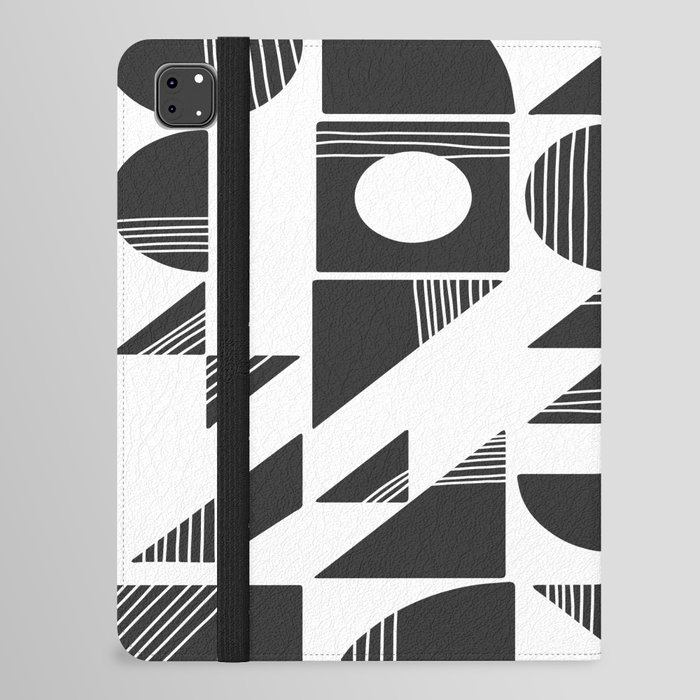 Shape and Line in Black and White iPad Folio Case by apricot+birch