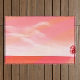 pink beach california Outdoor Rug