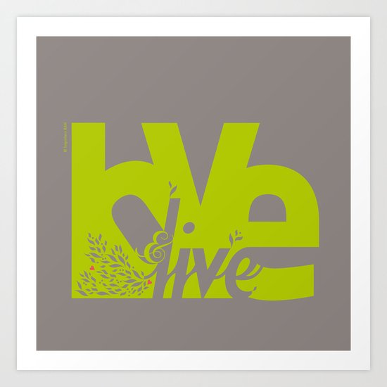 Love & Live (leaves 2) Art Print