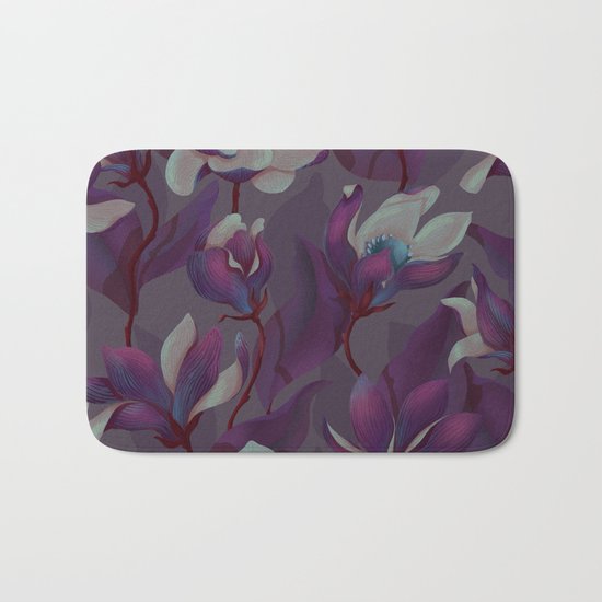 magnolia bloom - nighttime version Bath Mat