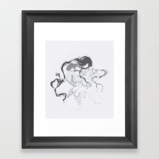 Girls fighting dressed in Marques'Almeida Framed Art Print