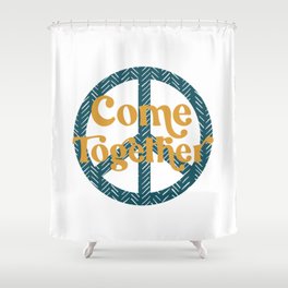 Come Together Peace Sign Shower Curtain