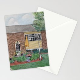 Summer landscape in colored-pencil Stationery Cards