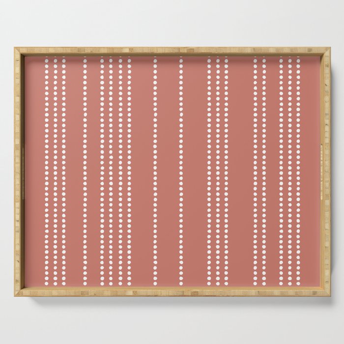 Ethnic Spotted Stripes in Peach Serving Tray