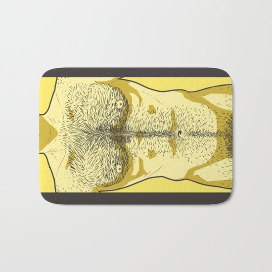 Hairy Torso - Yellow Bath Mat