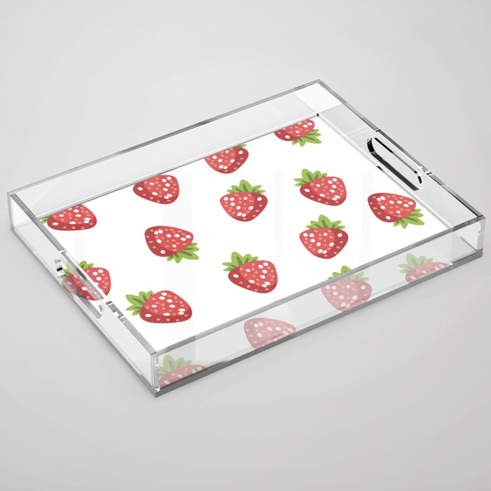 Strawberries Pattern Acrylic Tray