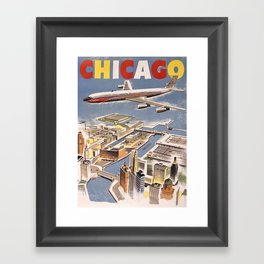 Vintage Chicago Poster Framed Art Print