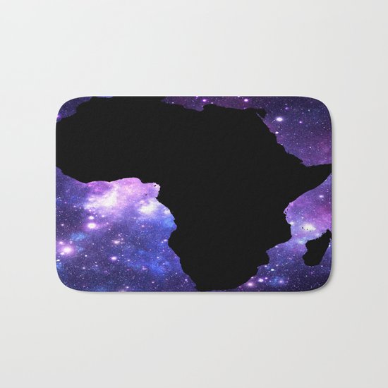 Galaxy AFrica Continent Purple Blue Bath Mat
