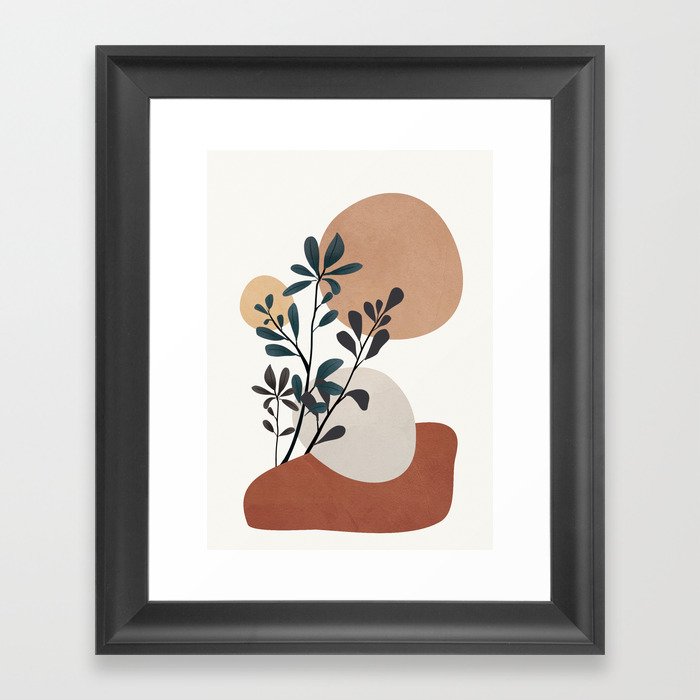 Shapes and Branches 07 Framed Art Print