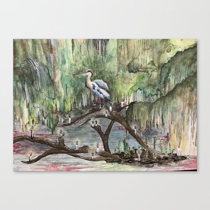 Mr. Blue Heron The Swamp Gatekeeper Canvas Print