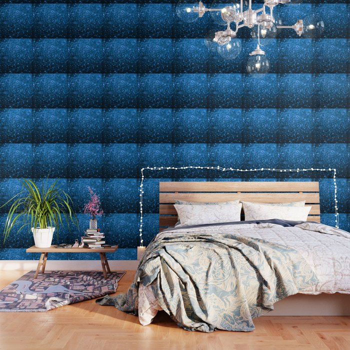 Sparkling Blue Glitter Wallpaper By Fairychamber Society6