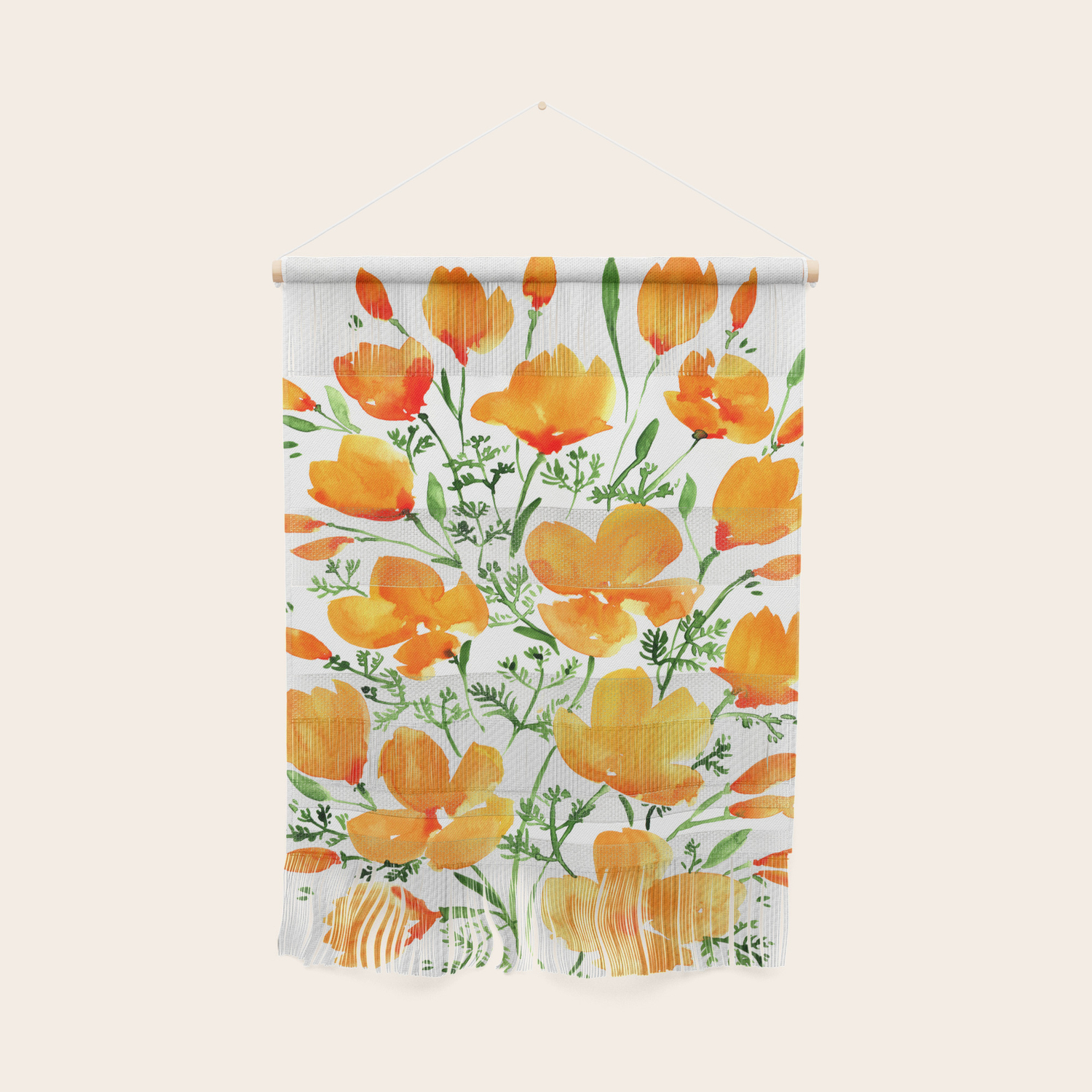 Watercolor California Poppies Wall Hanging By Blursbyaishop Society6