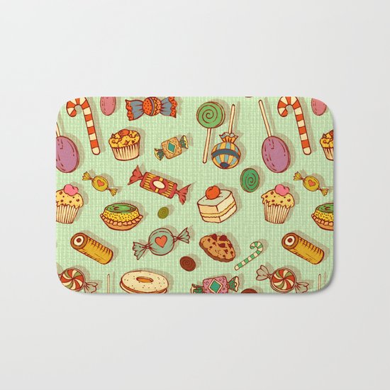 candy and pastries Bath Mat