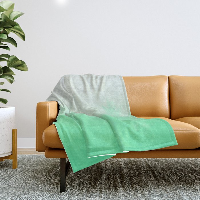 Out of focus - cool green Throw Blanket