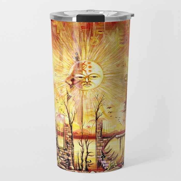 Sun Shine in my Mind surreal African painting Travel Mug
