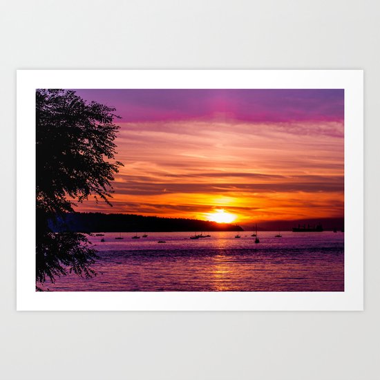 Sunset Over the Beach Art Print