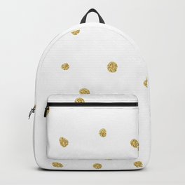 Golden touch I - Gold glitter small polka dots pattern - Confetti Backpack | Trendy, Drawing, Abstract, Feminine, Shine, Painting, Sparkle, Polkadot, Glow, Pattern 