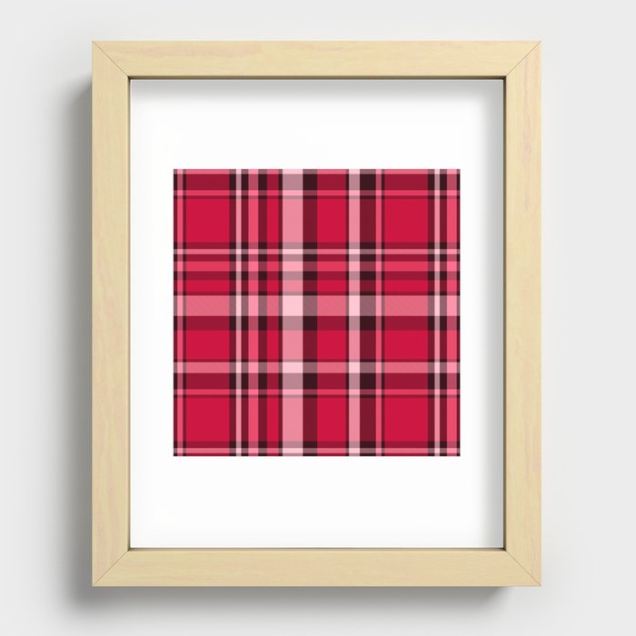 Plaid // Ruby Red Recessed Framed Print