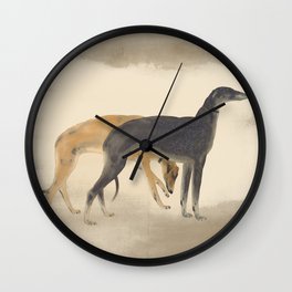 Two Sighthounds Wall Clock | Sighthound, Watercolor, Pet, Doglover, Greyhounds, Curated, Dogs, Pets, Dog Breed, Hounds 