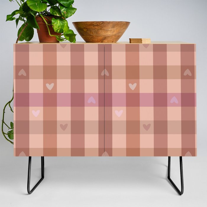 Love check in earthy hues Credenza