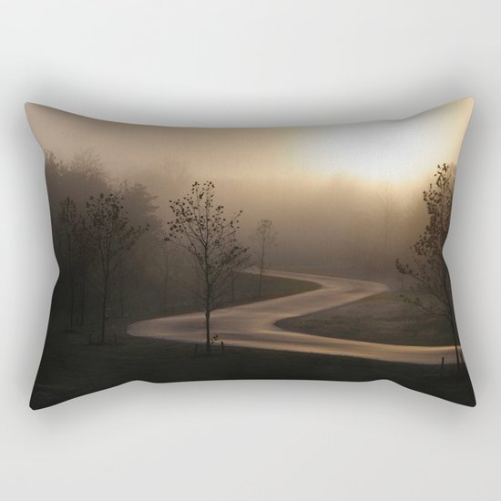 The long and winding misty and moody road Rectangular Pillow