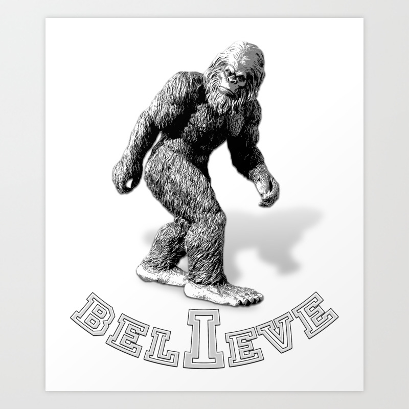 FUNNY WITTY PP019 BELIEVE POSTER 12x18 BIGFOOT 