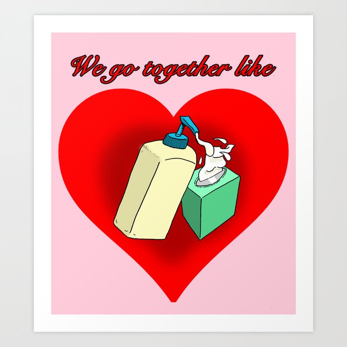 hand lotion and tissues art print by poortaste society6