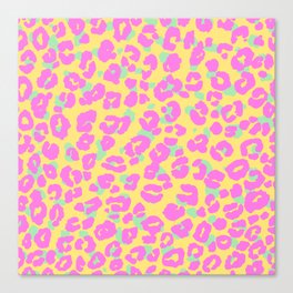 Neon and pink leopard print Canvas Print