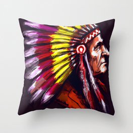 Native American Chief Throw Pillow