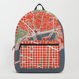 Barcelona city map classic Backpack