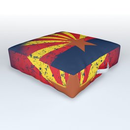 Arizona Flag Grunged Outdoor Floor Cushion