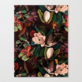 FLORAL AND BIRDS XIV Canvas Print