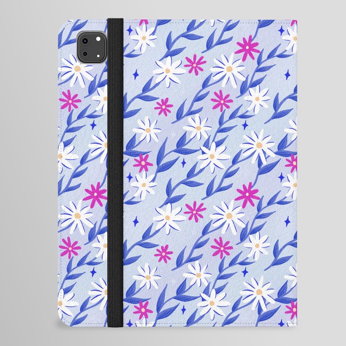 Daisy Dreams - Cobalt Blue + Magenta Pink iPad Folio Case