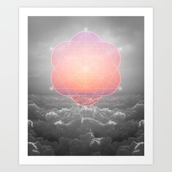 The Sun Is But A Morning Star (Mono Geometric Sunrise) Art Print