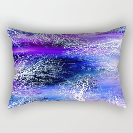 Midnight Trees Purple Blue Rectangular Pillow