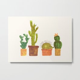 Hedgehog and Cactus (incognito) Metal Print
