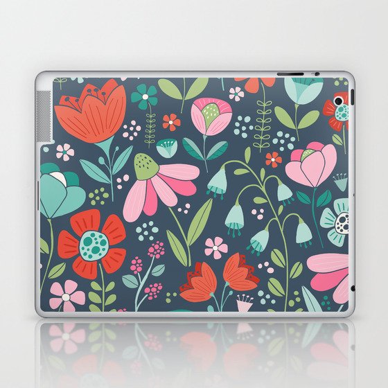 Wildflower Meadow on Gray Laptop & iPad Skin