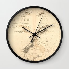The Atlantic Neptune: Charts for the Use of the Royal Navy (1780) - Magdalen Is, Gulf of St Lawrence Wall Clock